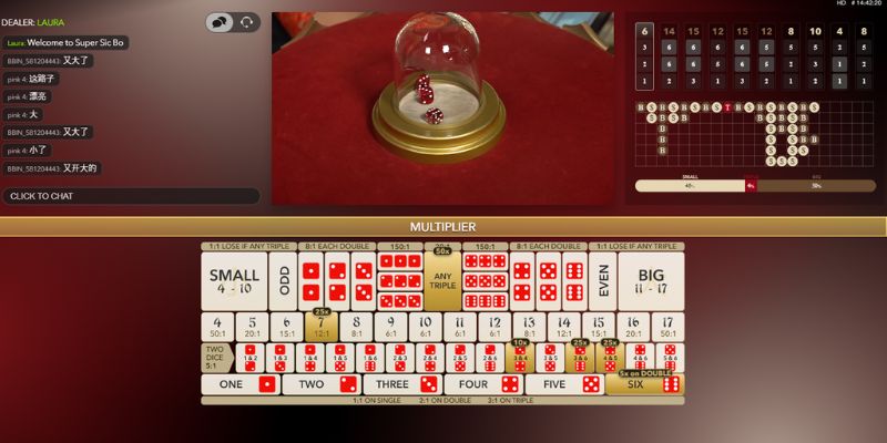 Nhiều cửa cược Sicbo tại Casino 23WIN